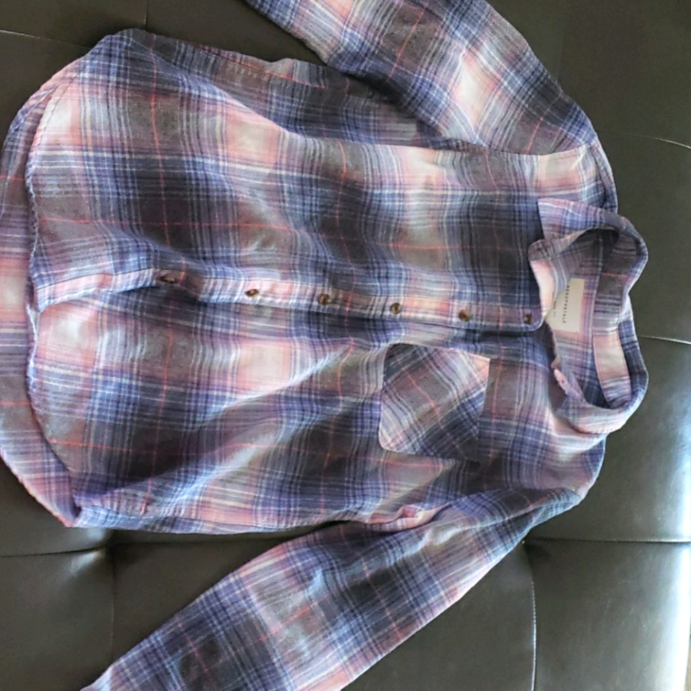 Blue, Pink, and Dark Gray Flannel